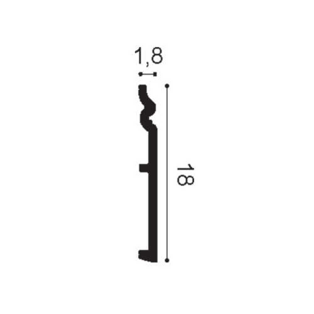 Orac Decor SX206 Vloerplint | Middenklasse | L 200 x H 18 x B 1,8 cm