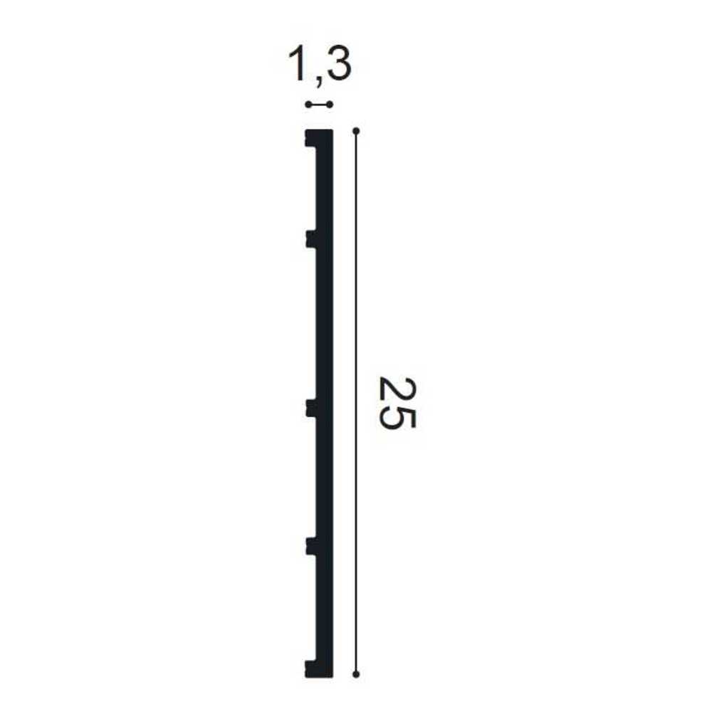 Orac Decor SX207 Square Vloerplint | Middenklasse | L 200 x H 25 x B 1,3 cm